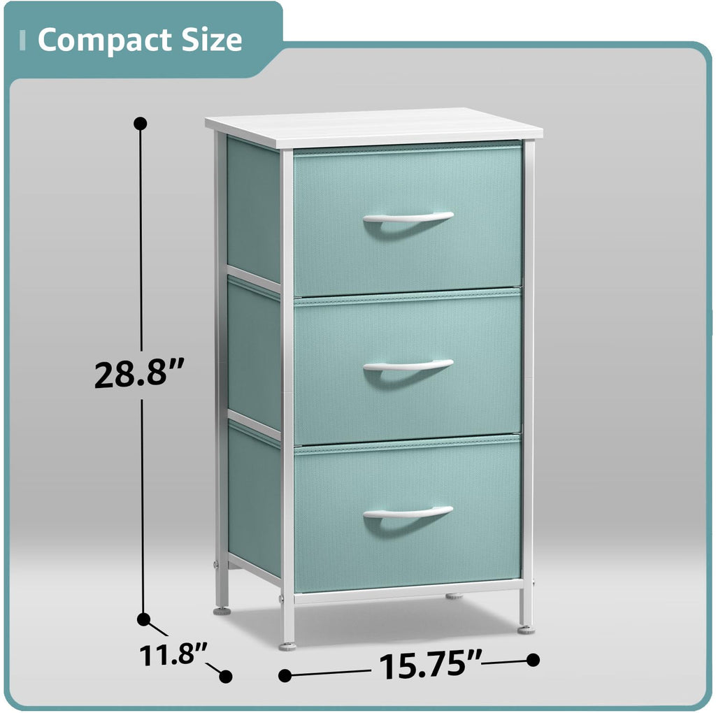 Aqua 3 Drawer Nightstand N832