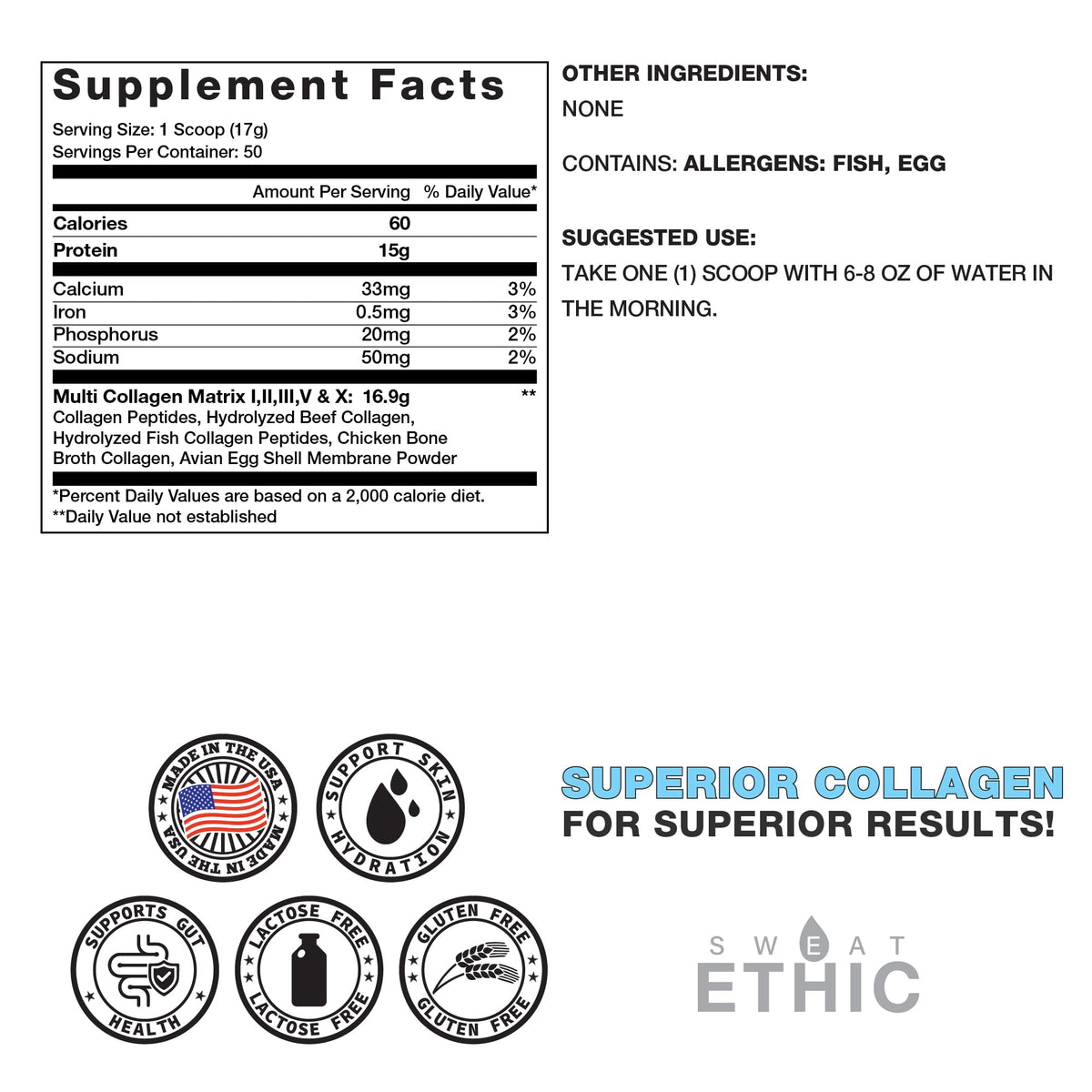 Unflavored Hydrolyzed Collagen Peptides Powder T653