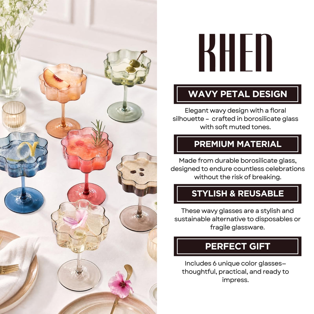 Scalloped Glass Coupes 7oz 6 Set F4543