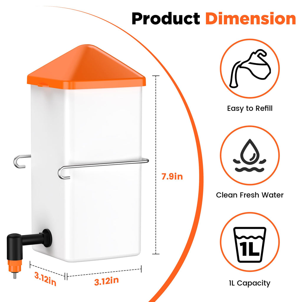 1L Baby Chick Waterer with Nipple Drinker and Anti-Roost Cone R9644