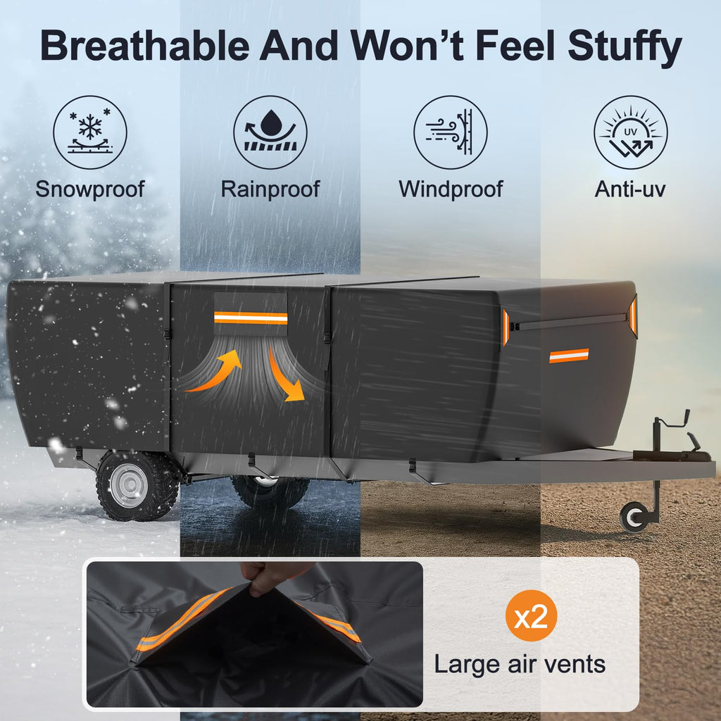 12-14 ft Pop Up Camper Cover 7 Layers Oxford Waterproof N4751