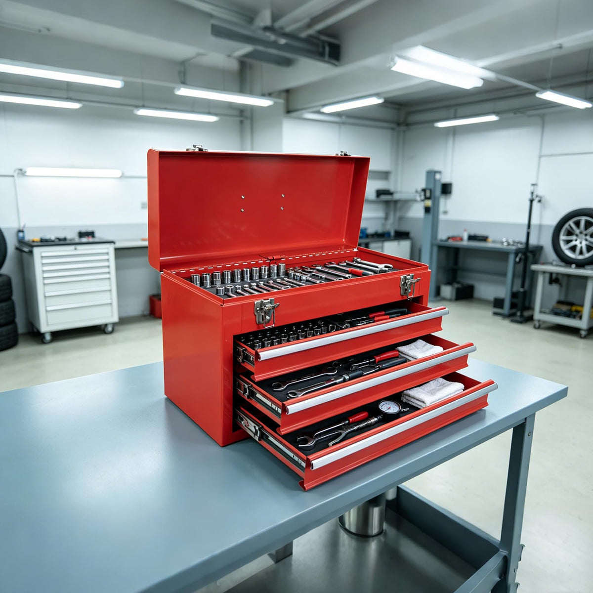 20.5-Inch Metal Tool Box with 3 Drawers G54392