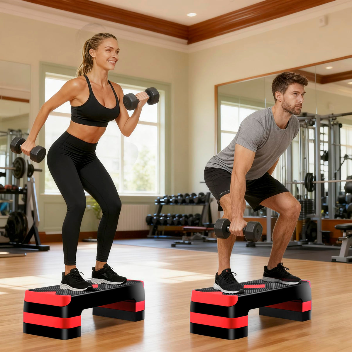 27'' Adjustable Non-Slip Aerobics Stepper with 4 Risers M457961