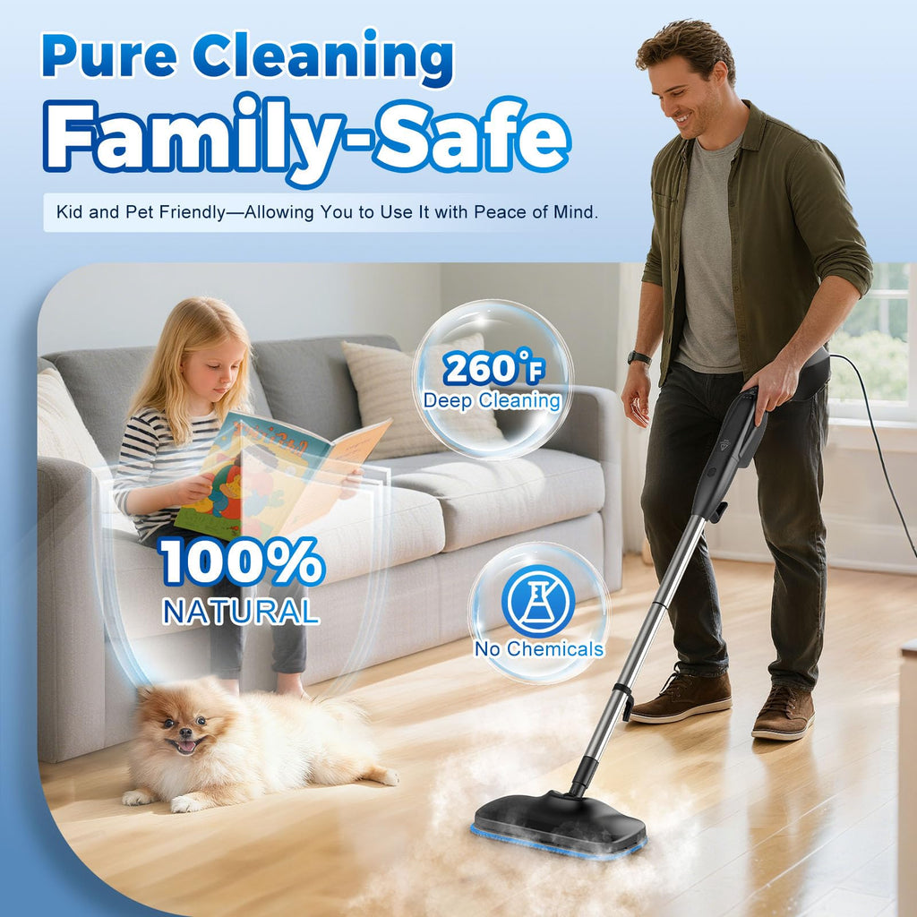Heavy Duty Detachable Steam Mop Cleaner with 17 Accessories W190745