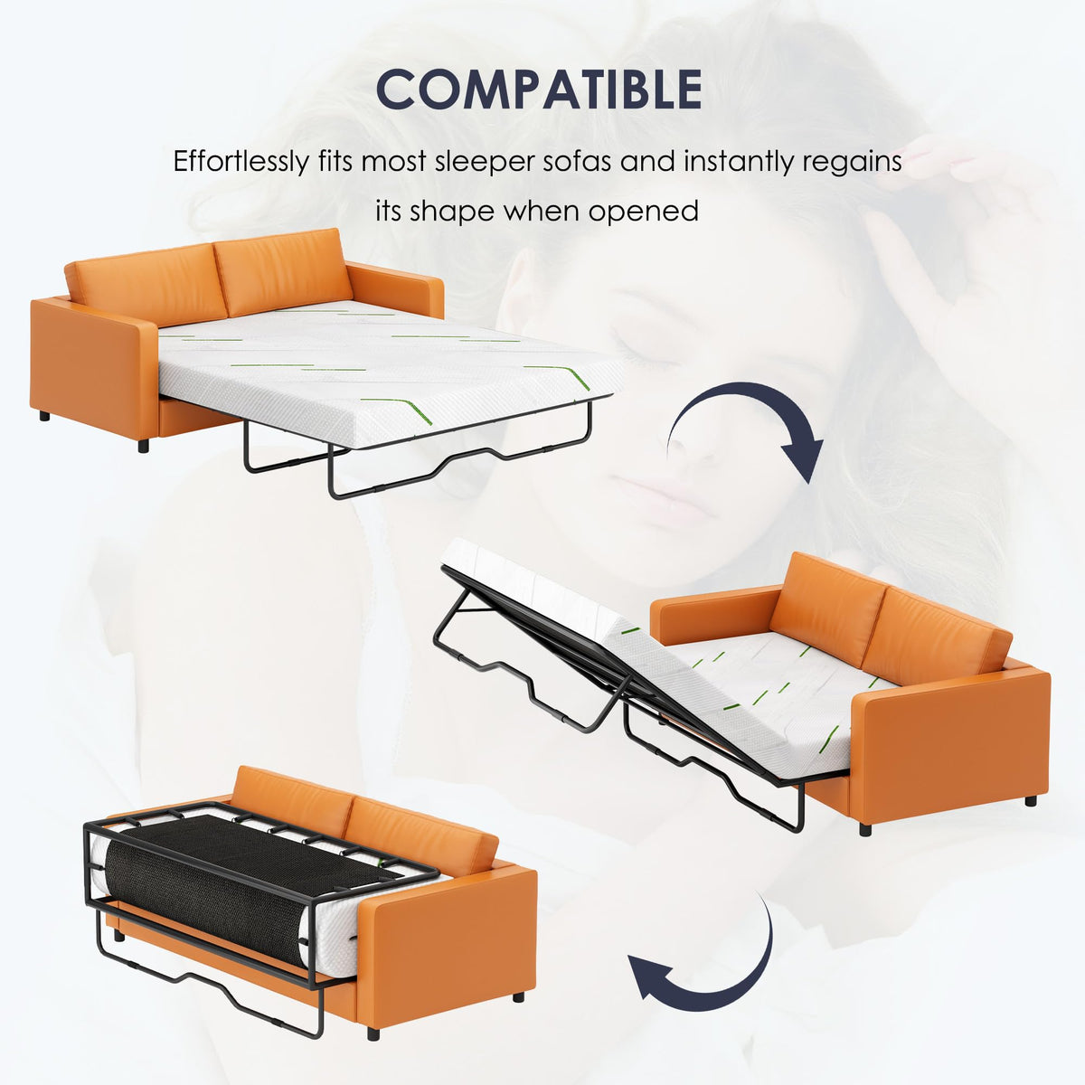 White Queen Sofa Bed Mattress Replacement P574