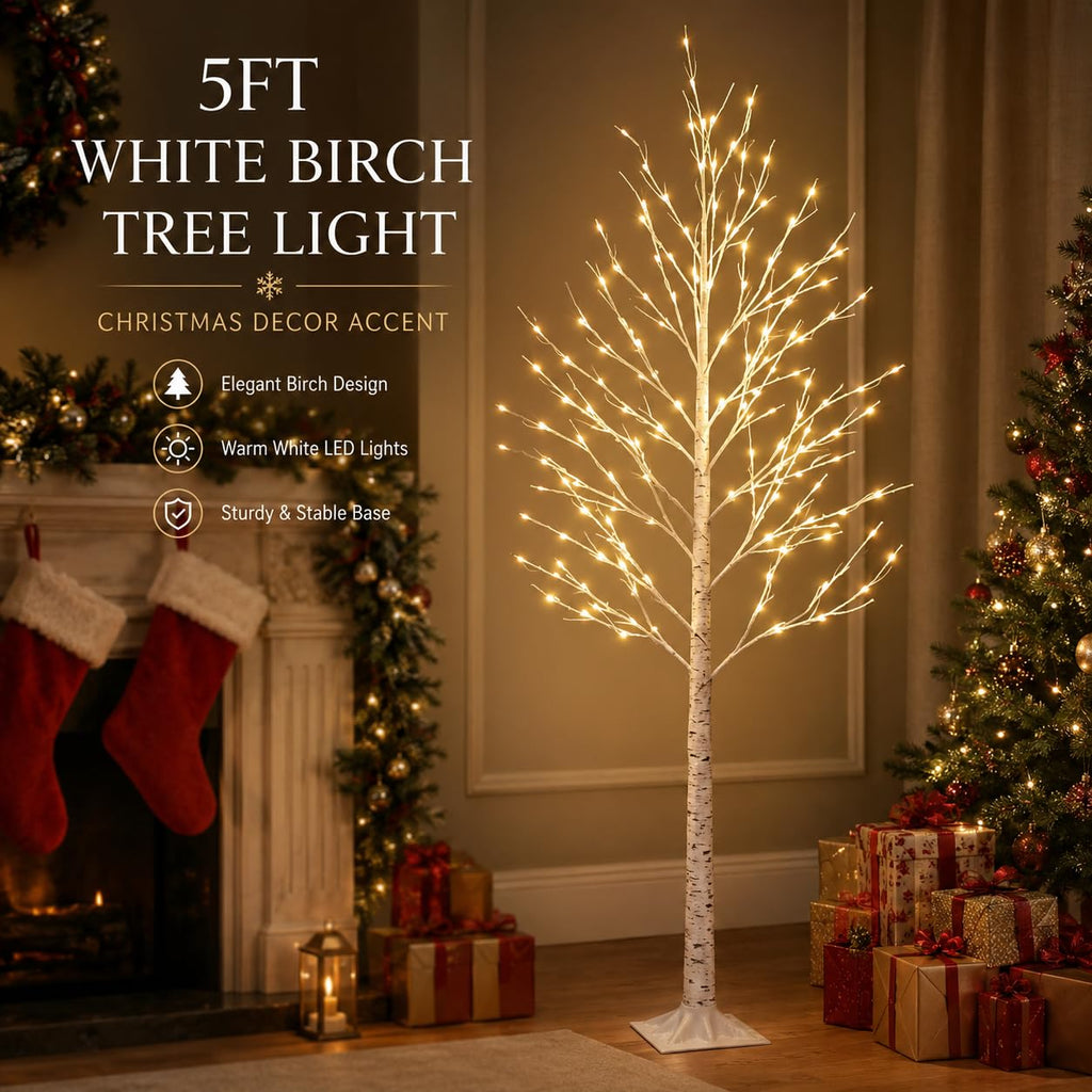 5FT Birch Tree with Lights U28118