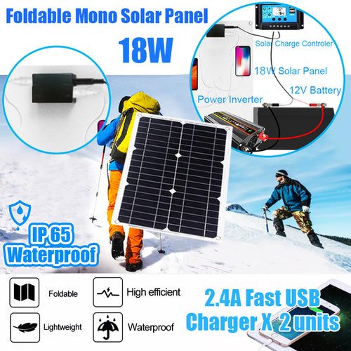 12V Off-Grid Solar Panel Kit with Inverter & Charge Controller D135517