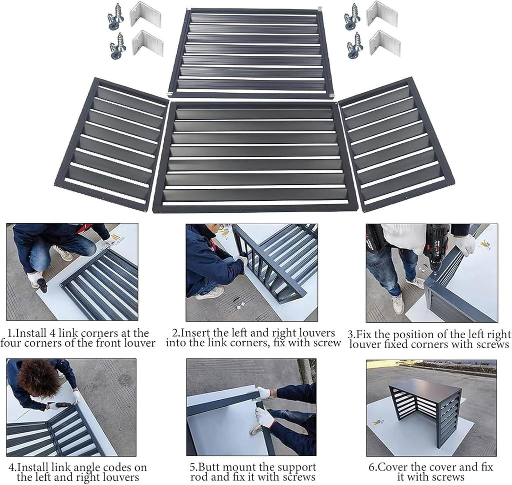 White Aluminum Alloy Air Conditioner Fence Panels Q617975