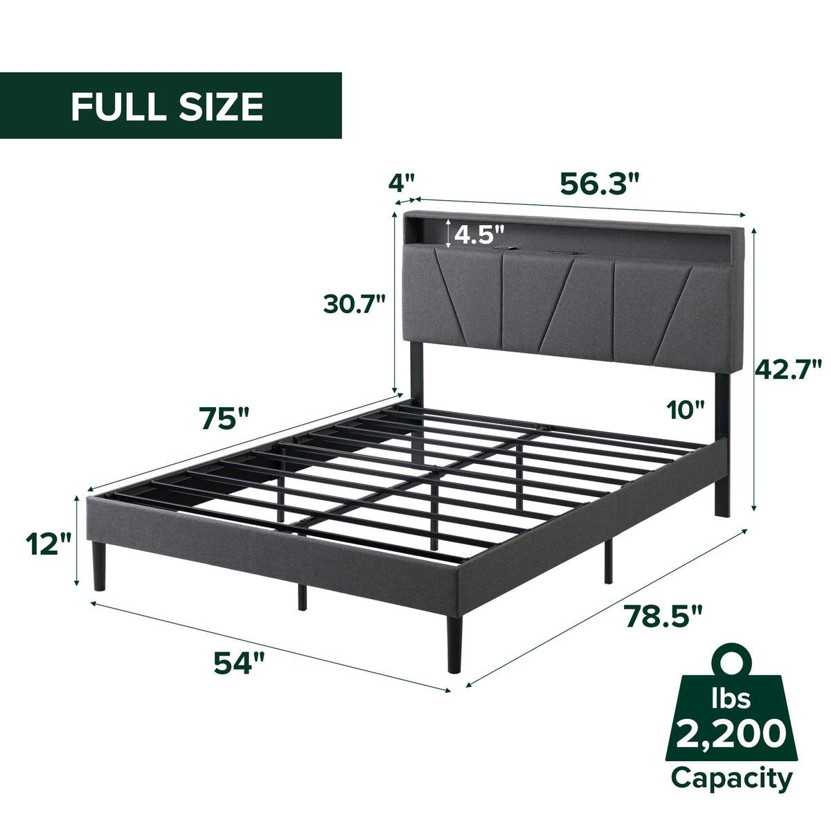 Upholstered Platform Bed Frame Full Y938940