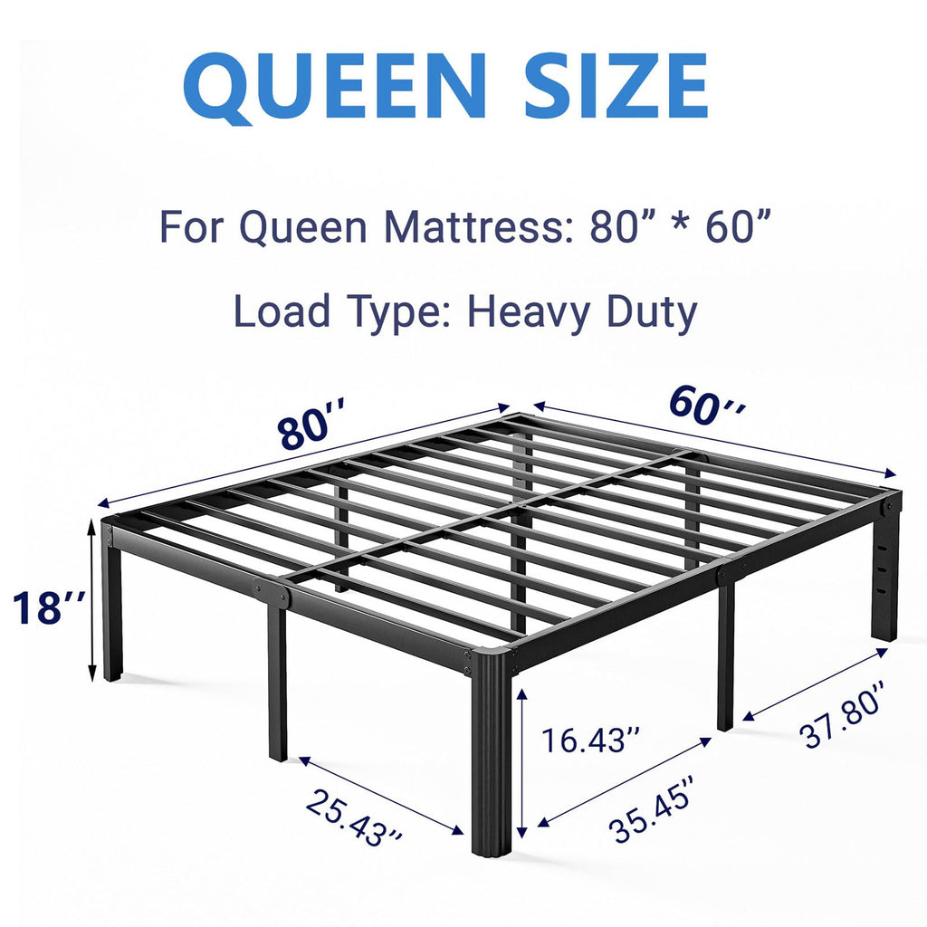18 Inch High Platform Queen Bed Frame G61912