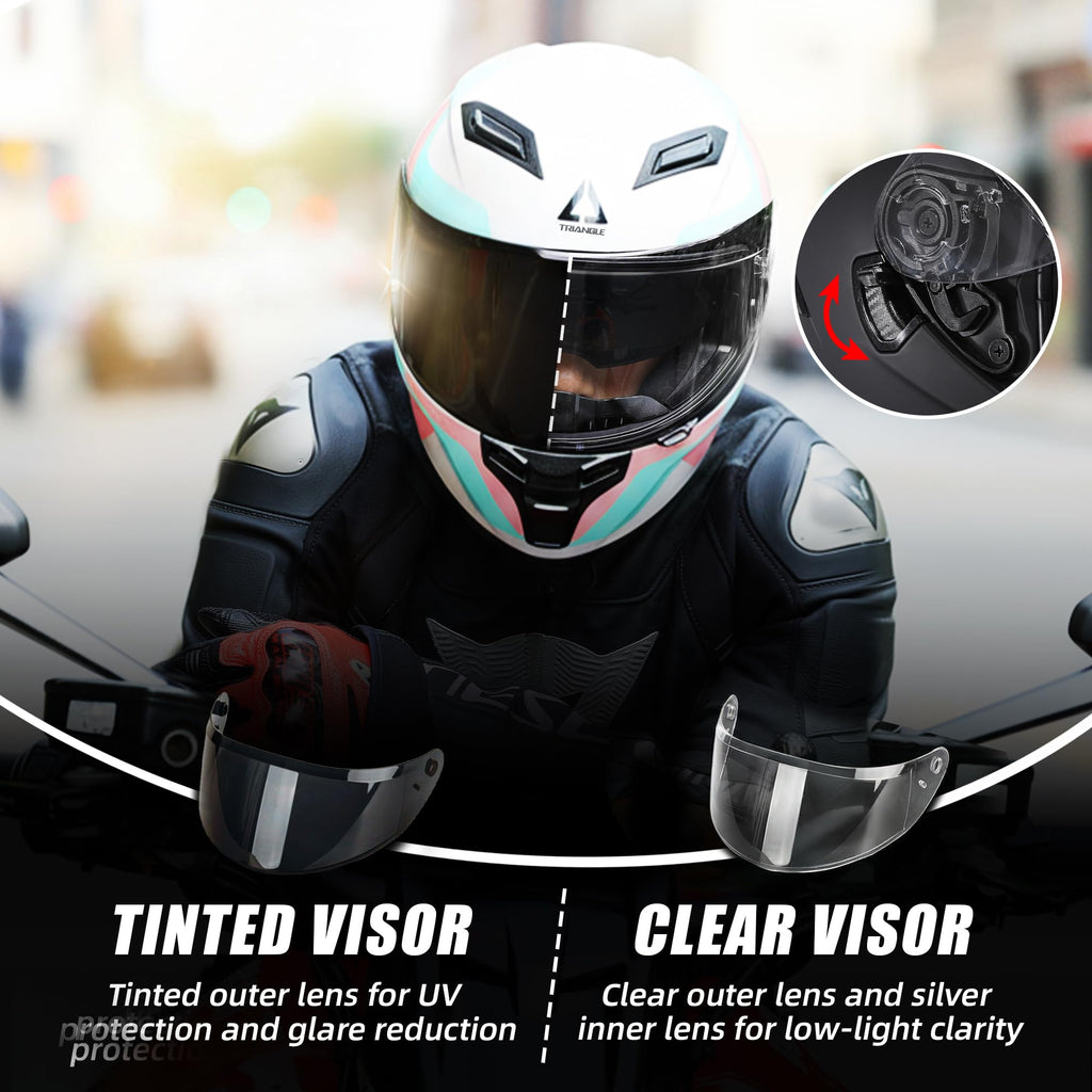 Full Face Motorcycle Helmet Dual Visor L544
