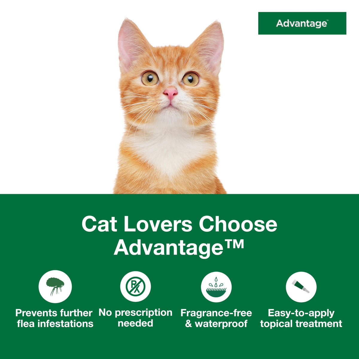 Topical Cat Flea Treatment and Prevention for Small Cats 2-9 lbs K1620