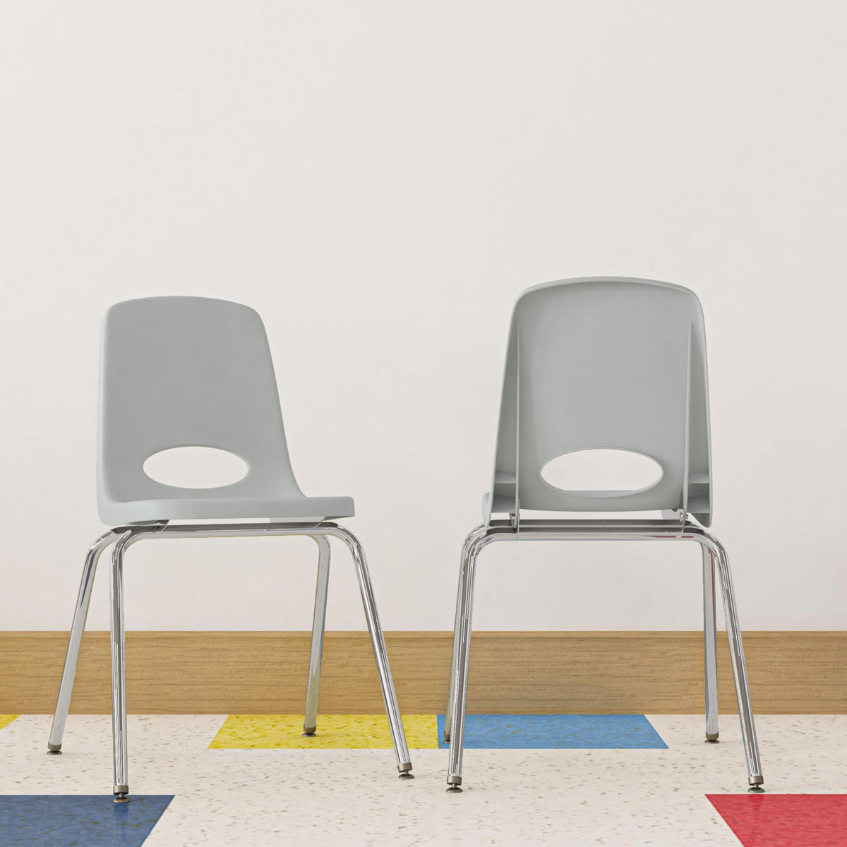 16" Light Gray School Stack Chair 2-Pack Z59909