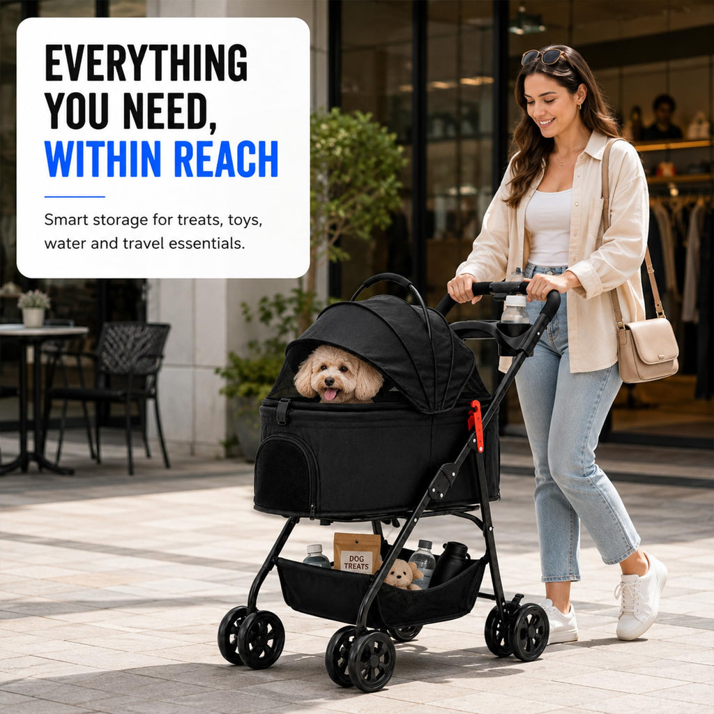 Foldable Pet Stroller with Cup Holder T392