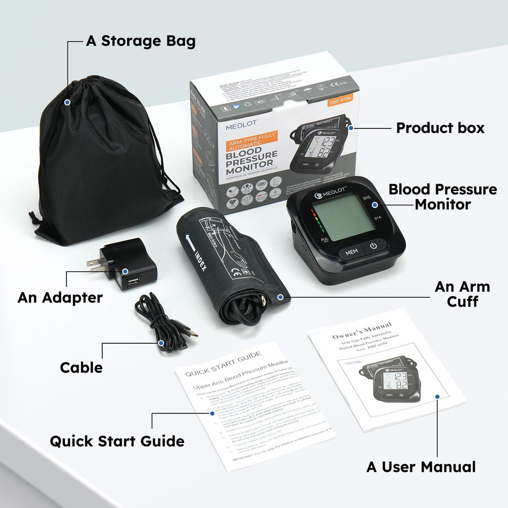 Automatic Upper Arm Blood Pressure Monitor with Adapter and Storage Bag R4840