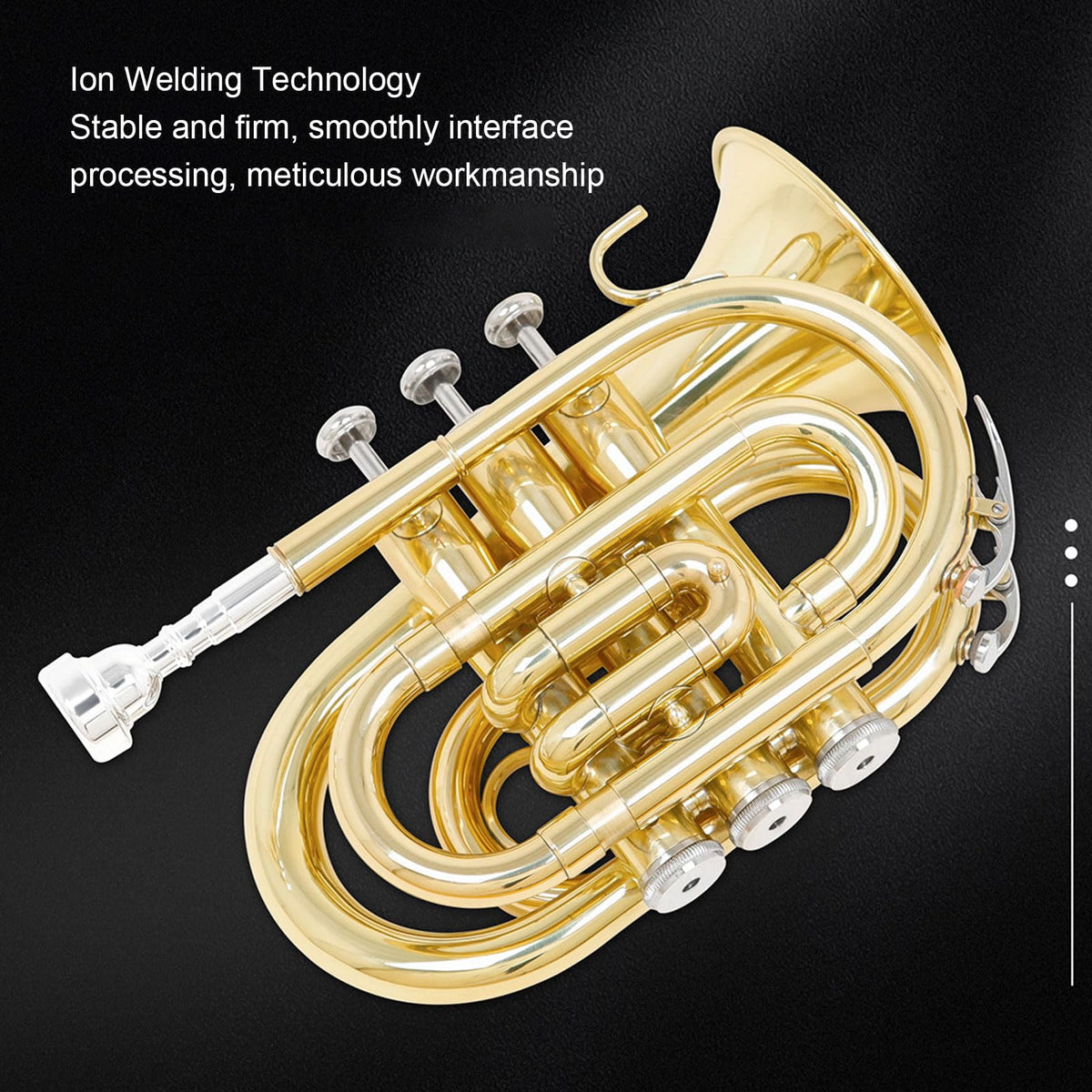 Bb Pocket Trumpet, Ni Plated Brass with 7C Mouthpiece U43846