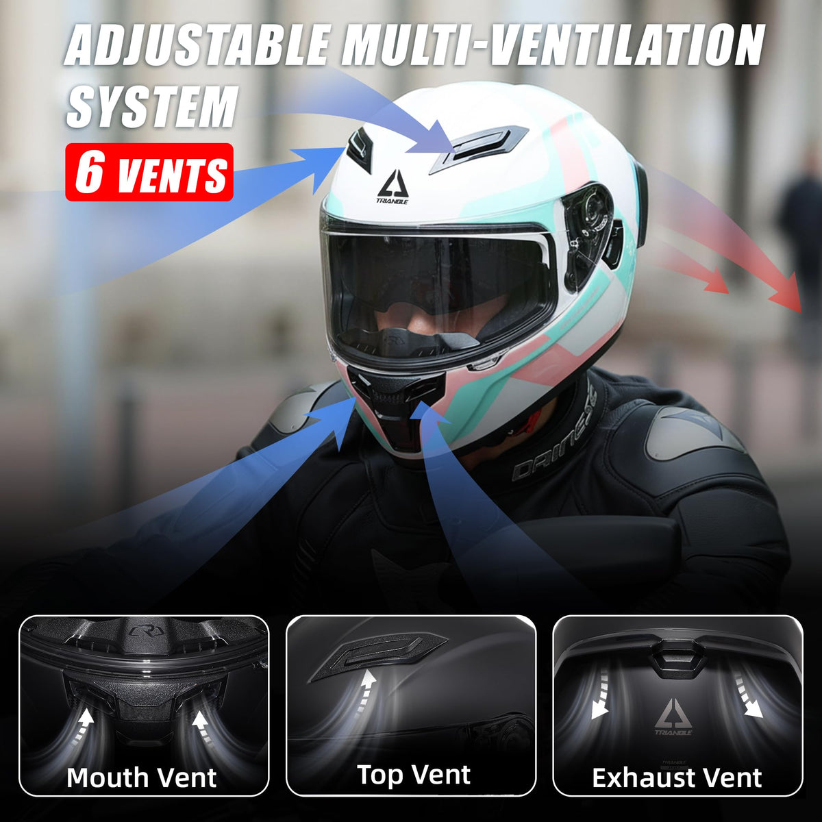 Full Face Motorcycle Helmet Dual Visor L544