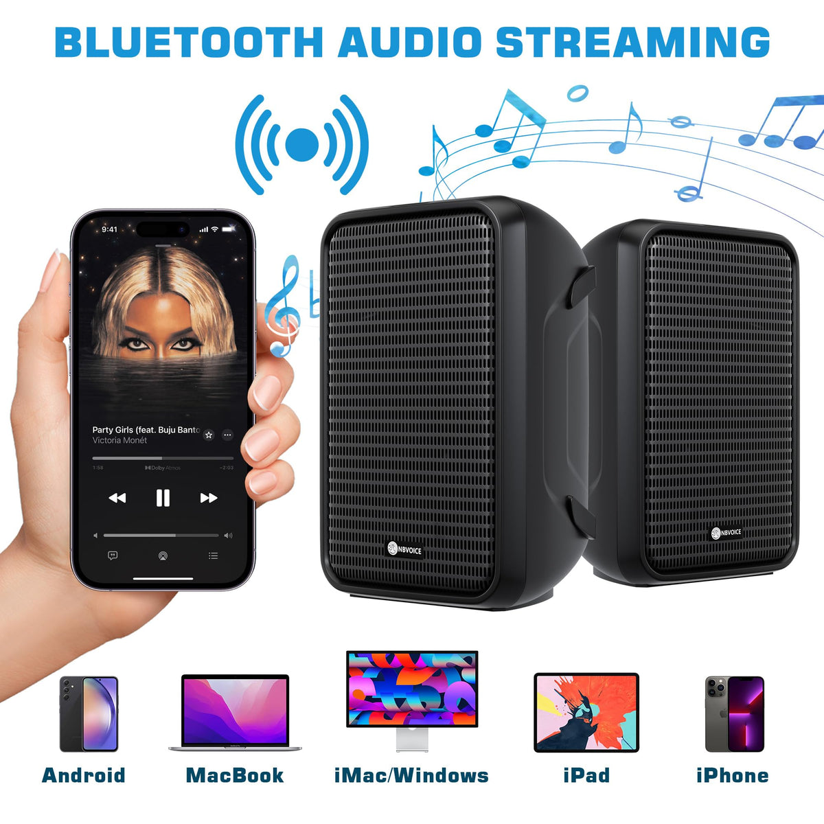 Portable All-in-One 2-Way PA System with 8-Channel Mixer W9373
