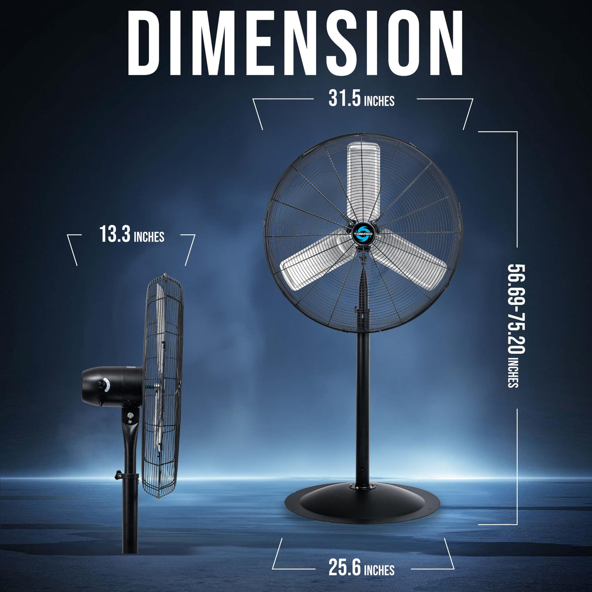 30 Inch 3 Speed High Velocity Metal Pedestal Fan X668524