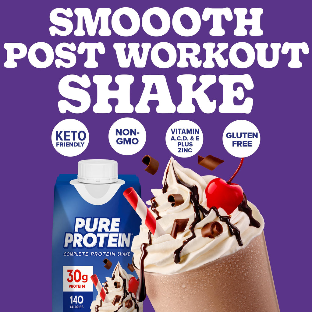 Chocolate Protein Shake, 30g Protein, 11oz Bottles, 12 Pack O941679