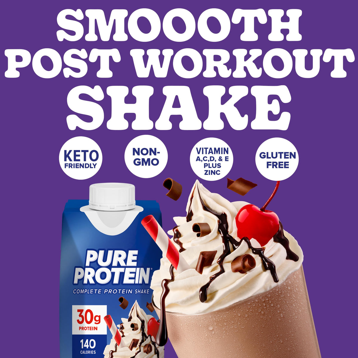 Chocolate Protein Shake, 30g Protein, 11oz Bottles, 12 Pack O941679