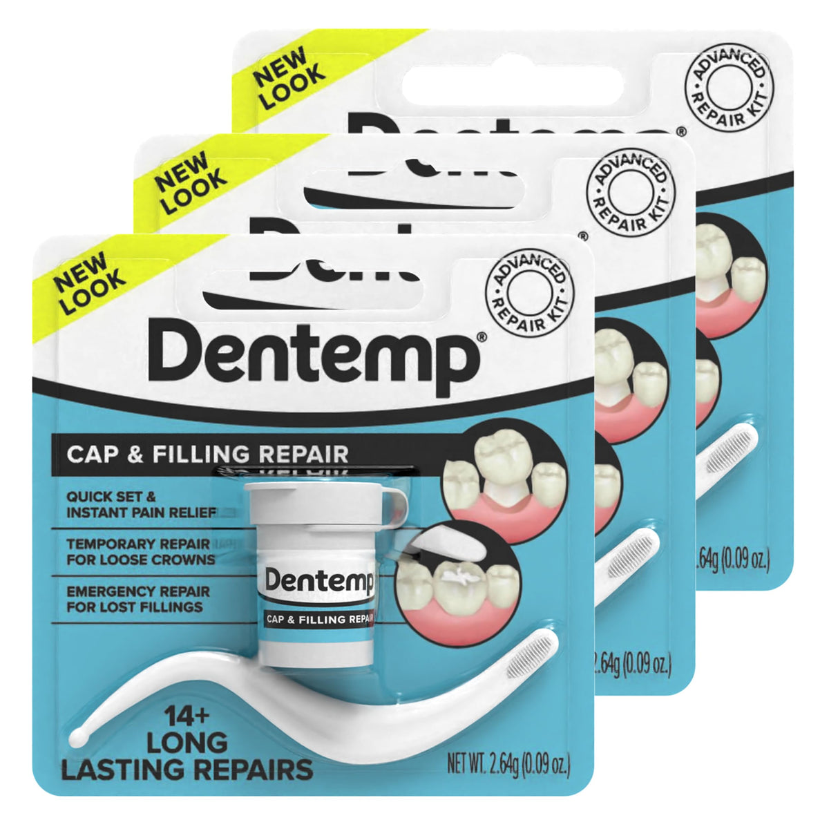 Maximum Strength Loose Cap and Lost Filling Repair Dental Kit Pack of 3 K87166