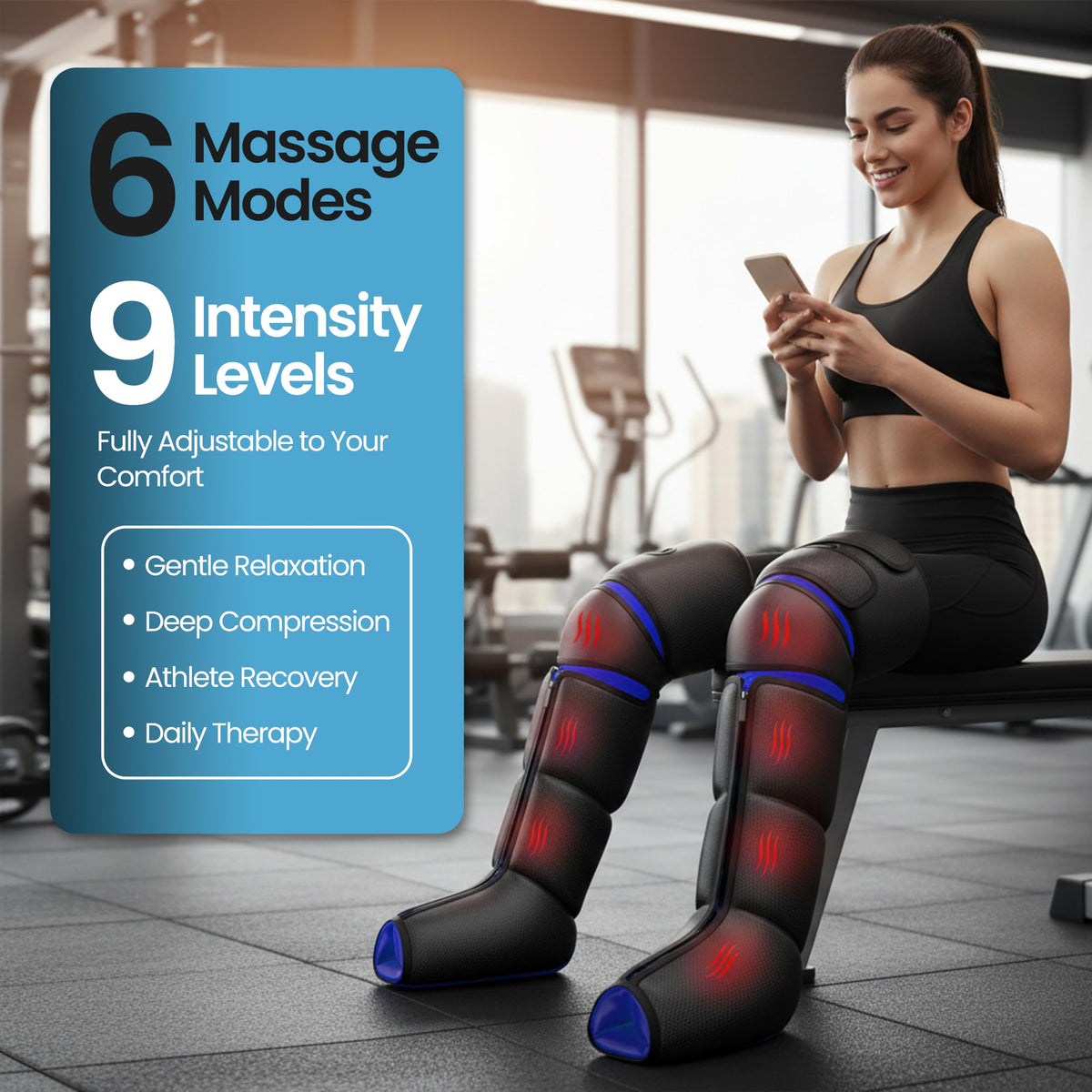 Air Compression Leg Massager with Heat U57076