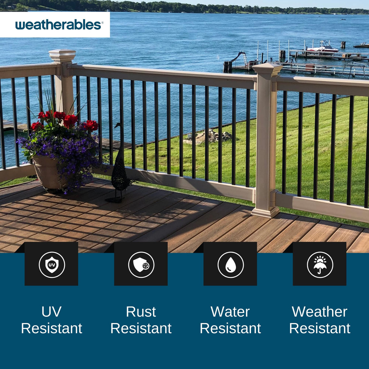 26'' Black Aluminum Balusters 20pk W1143