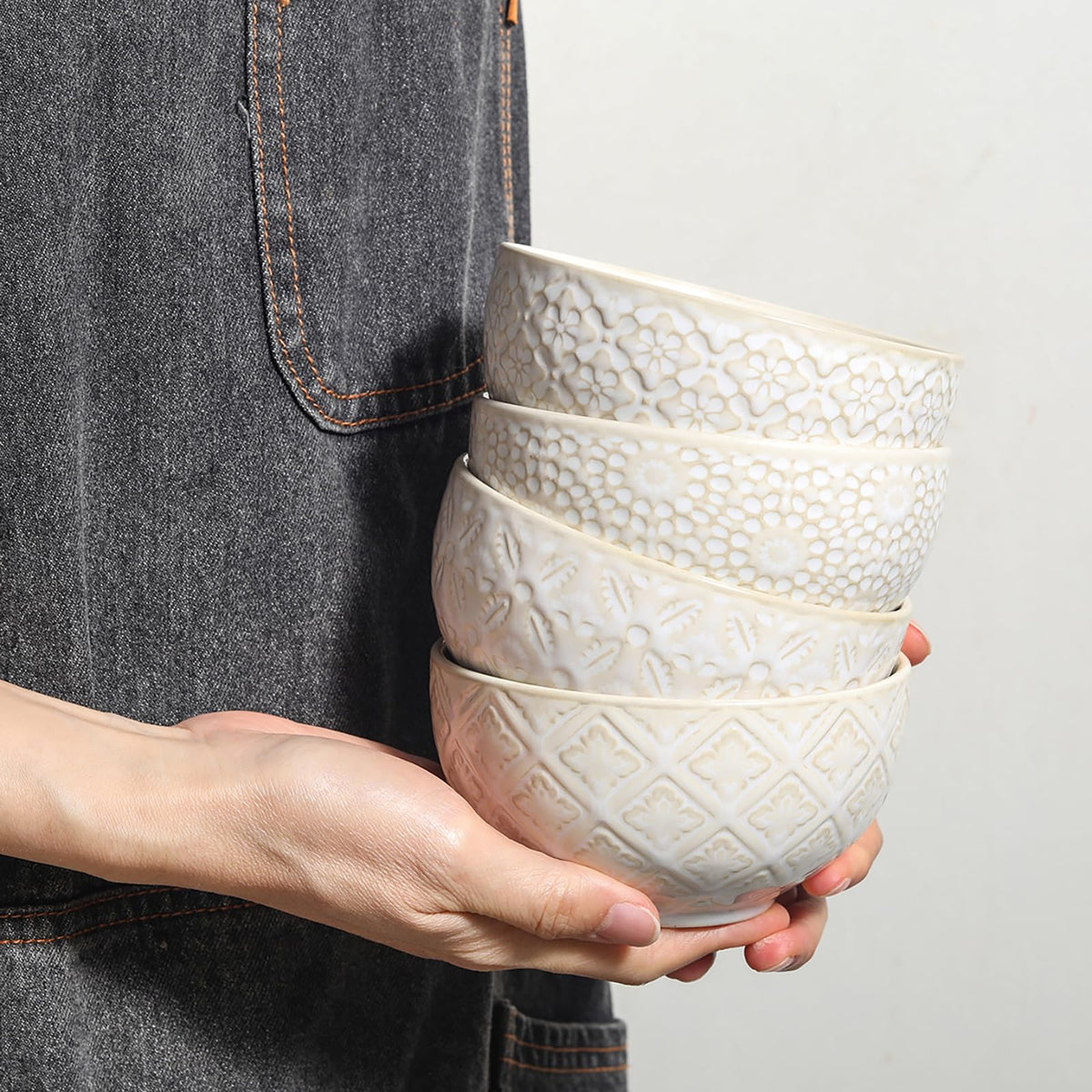 26 Oz Ceramic Soup Bowls Set of 4, 6 inch P4102