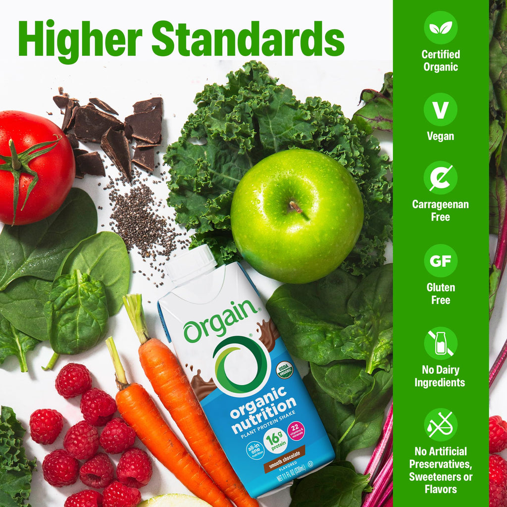 Organic Vegan 16g Protein Shake, Chocolate, 11 oz, 12pk H32033