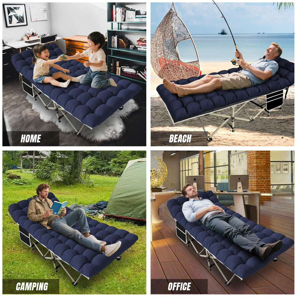 Folding Camping Cot with Mattress and Carry Bag C10218