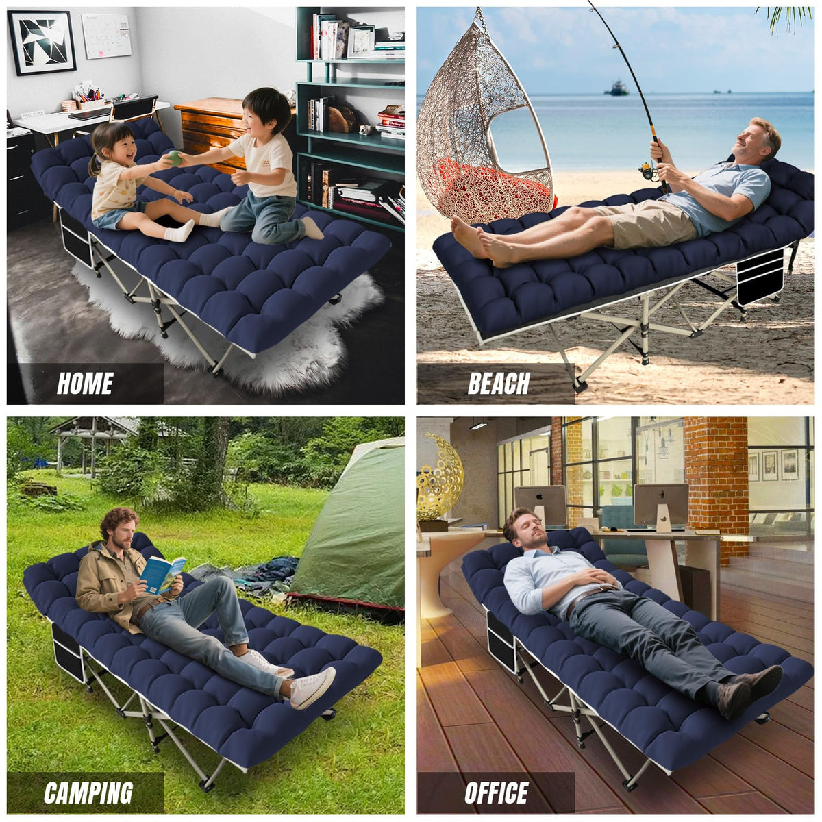 Folding Camping Cot with Mattress and Carry Bag C10218