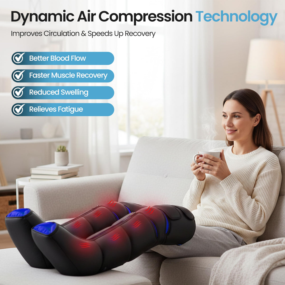 Air Compression Leg Massager with Heat U57076
