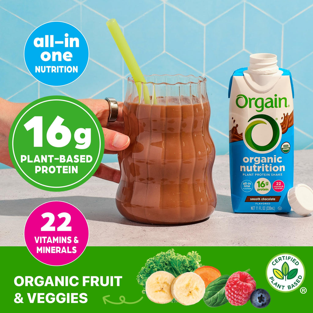Organic Vegan 16g Protein Shake, Chocolate, 11 oz, 12pk H32033