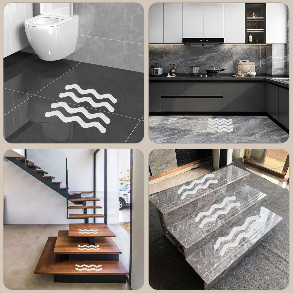 24 PCS Anti Slip Shower Stickers with Scraper H870379