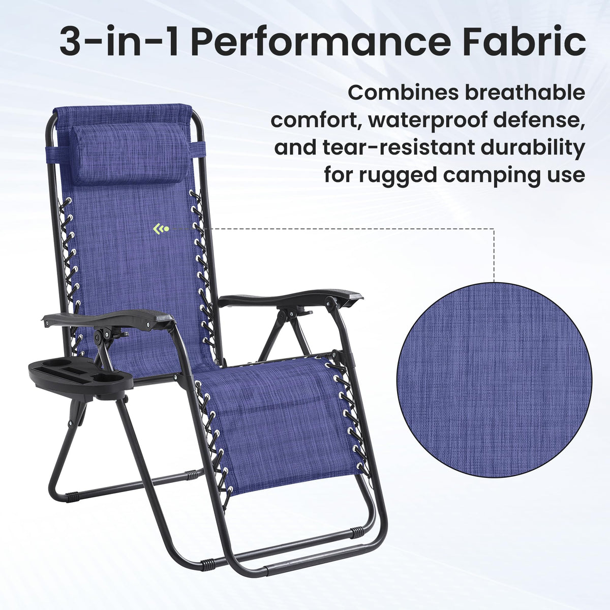 2 Pack Zero Gravity Outdoor Recliner Chair Blue H4487
