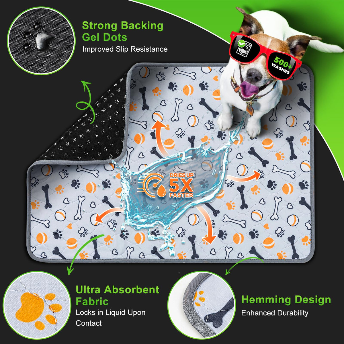 Large Artificial Turf Dog Grass Pad with Tray L393946