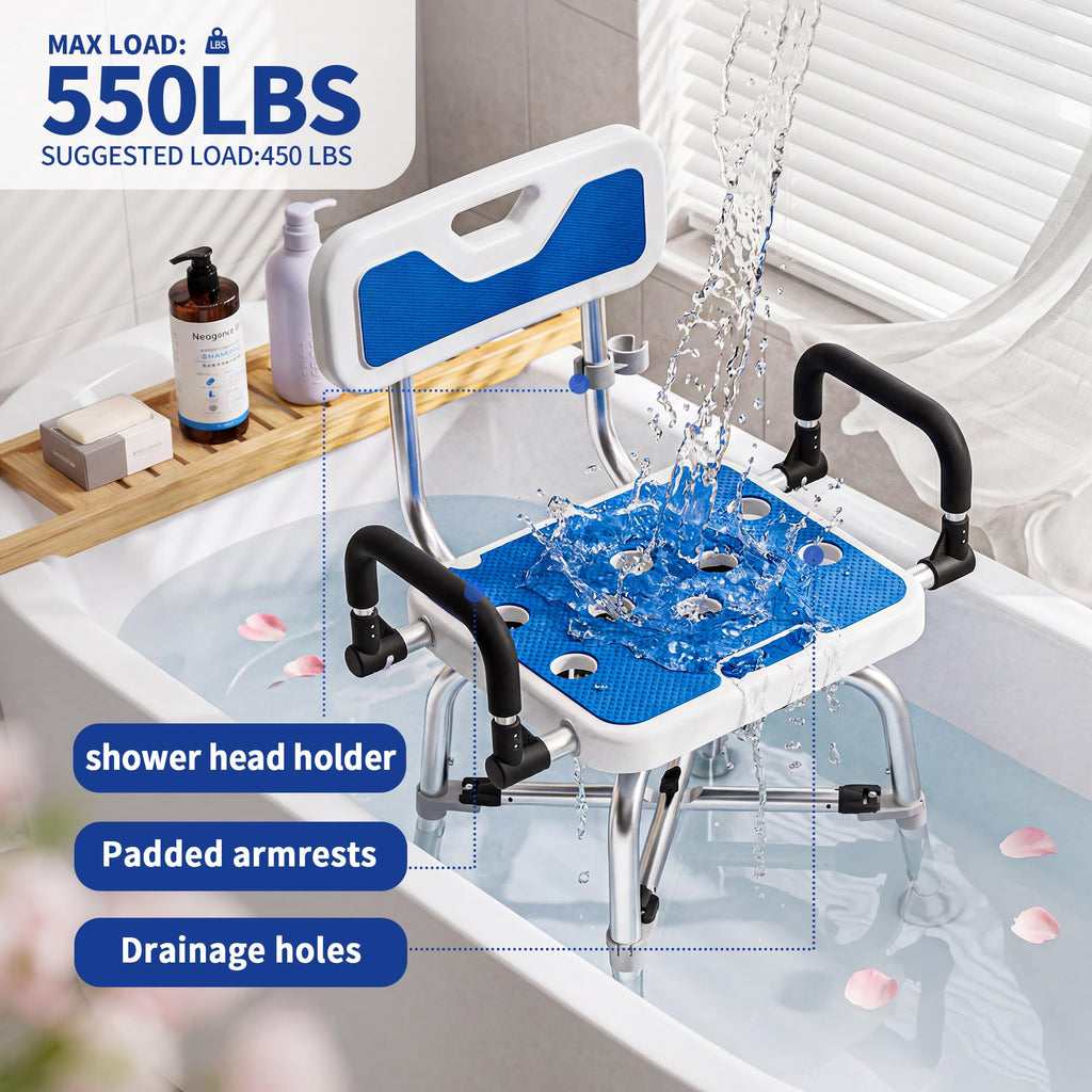 360° Swivel Shower Chair, 500 lbs Capacity, Height Adjustable F924772