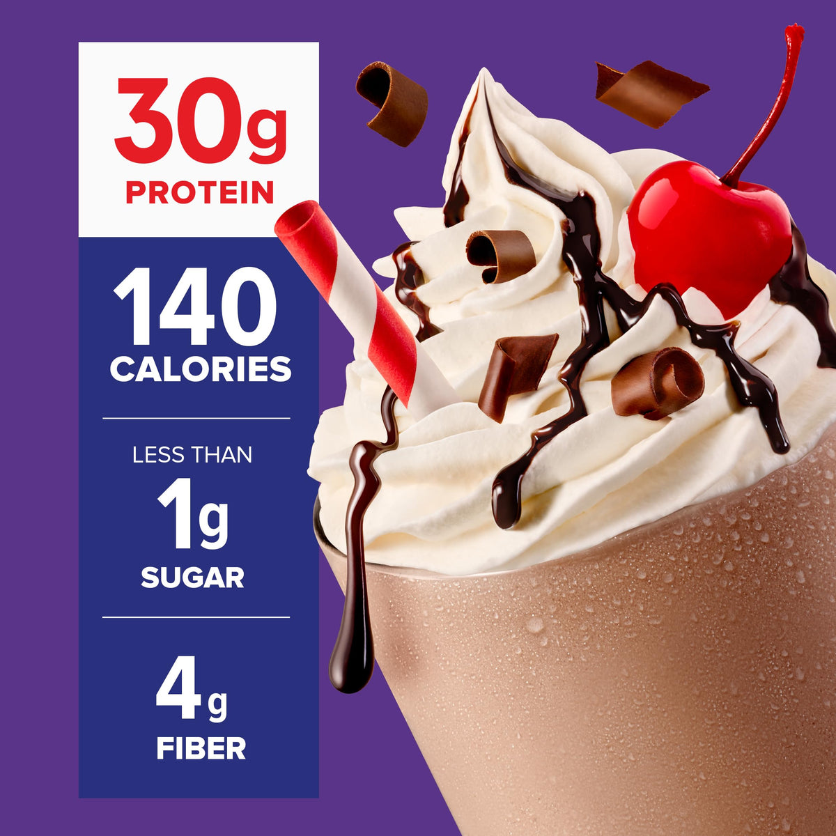 Chocolate Protein Shake, 30g Protein, 11oz Bottles, 12 Pack O941679