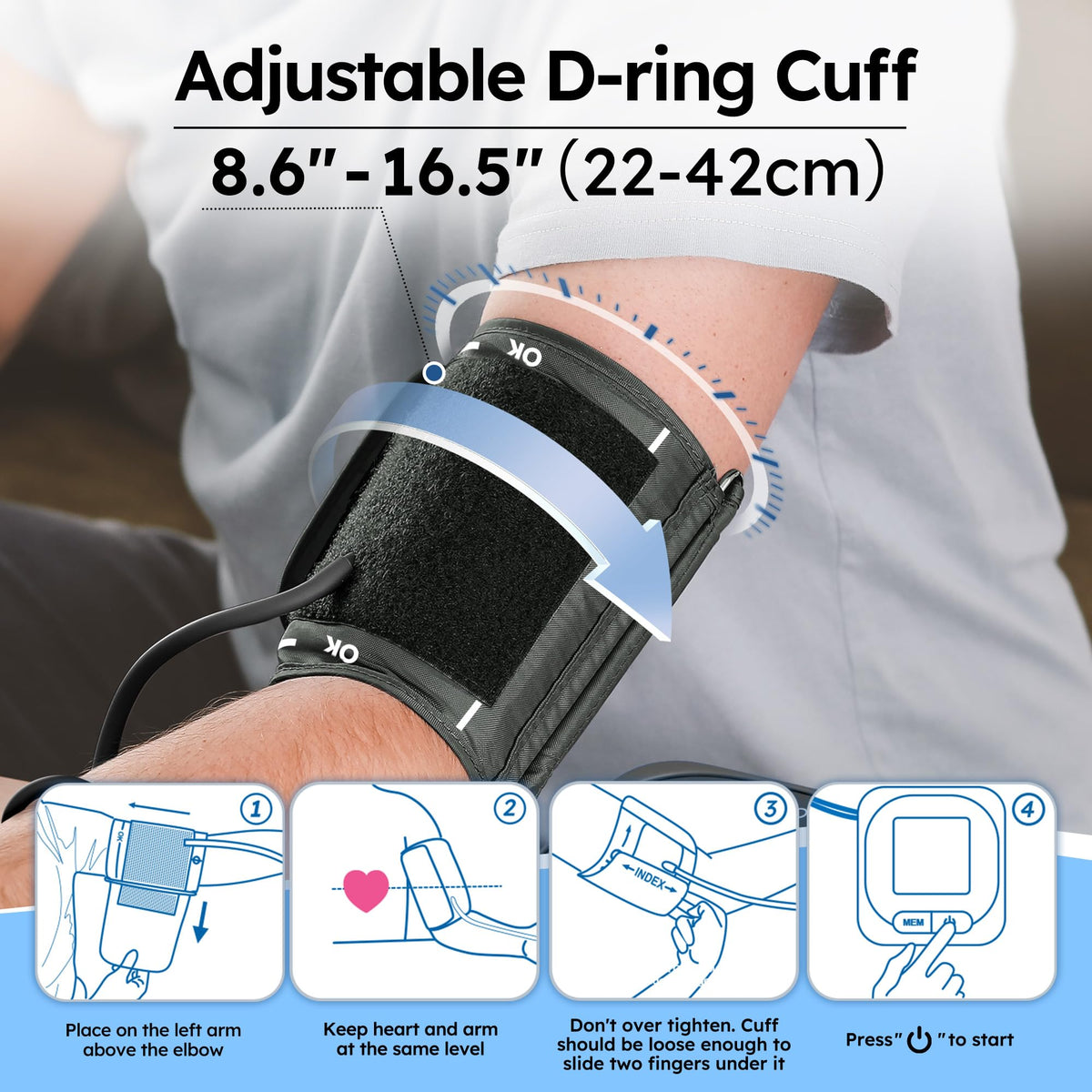 Automatic Upper Arm Blood Pressure Monitor with Adapter and Storage Bag R4840