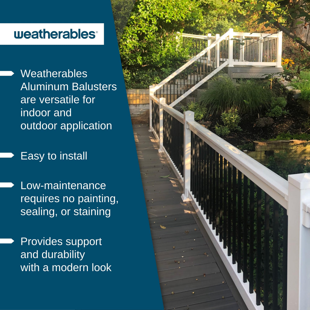 26'' Black Aluminum Balusters 20pk W1143