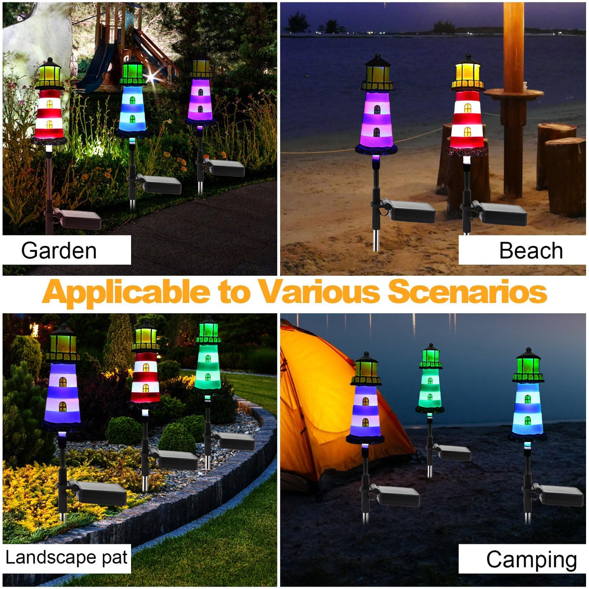 2 Pack IP65 Waterproof Solar Stake Lights G2192