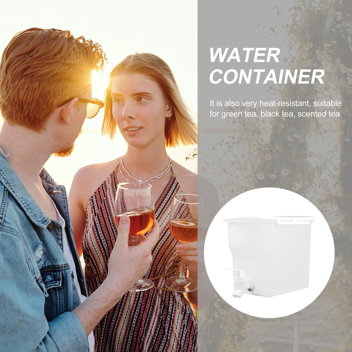 Water Jug with Faucet Large Capacity PP Container B61919