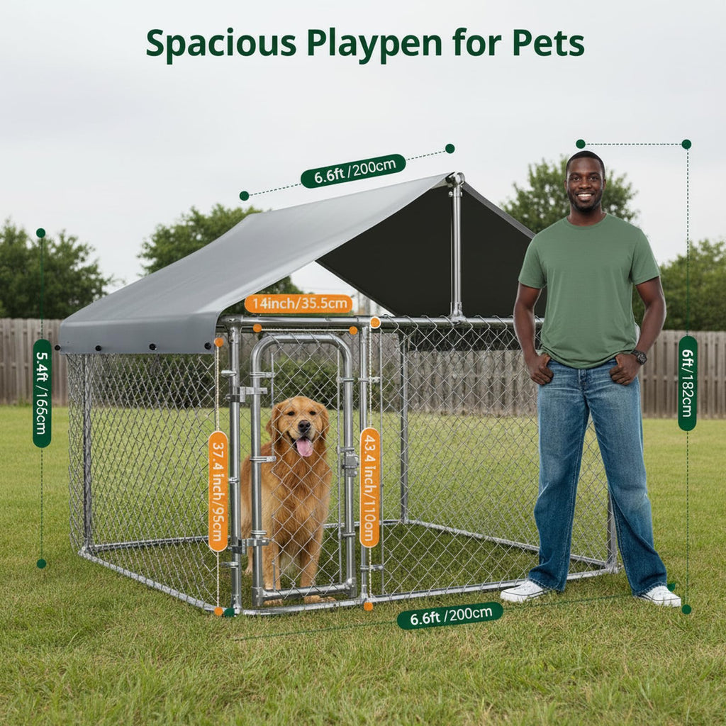 6.5x6.5ft Large Outdoor Dog Kennel N130