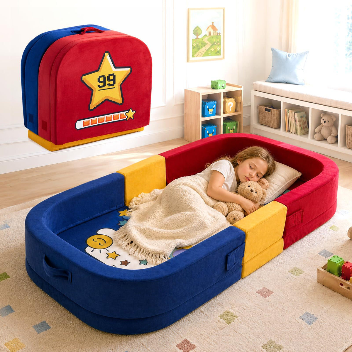 Foldable Portable Soft Foam Toddler Travel Bed M4110