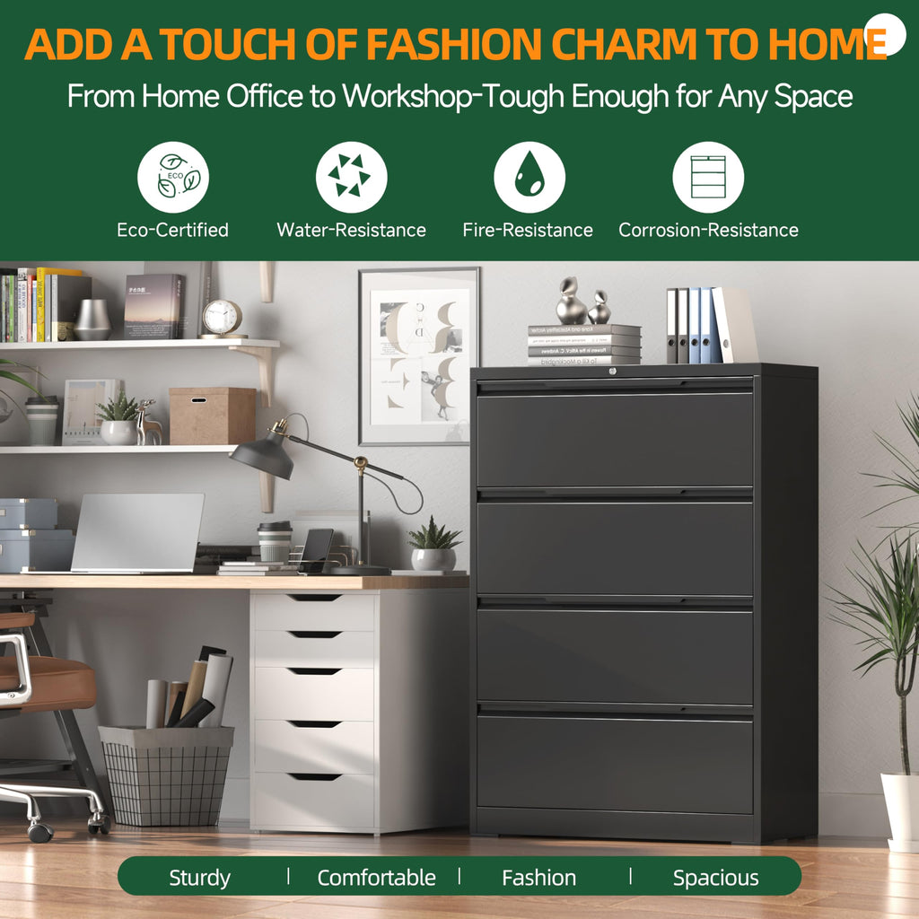 4 Drawer Metal File Cabinet with Lock T83119