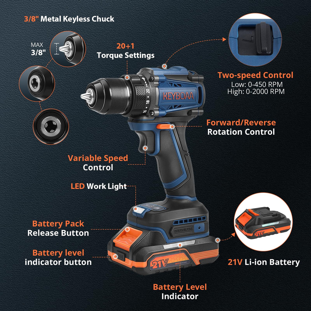 Cordless Drill Set with 2 Batteries C13613