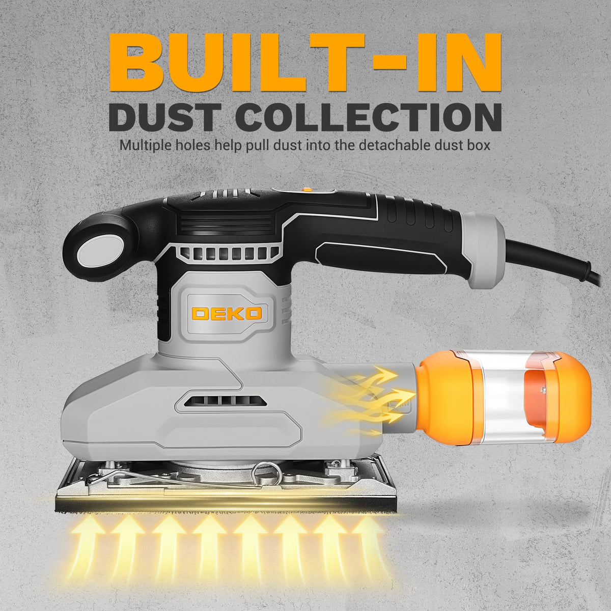 1/3 Sheet Palm Sander with 15 pcs Sandpaper and Dust Box C337108