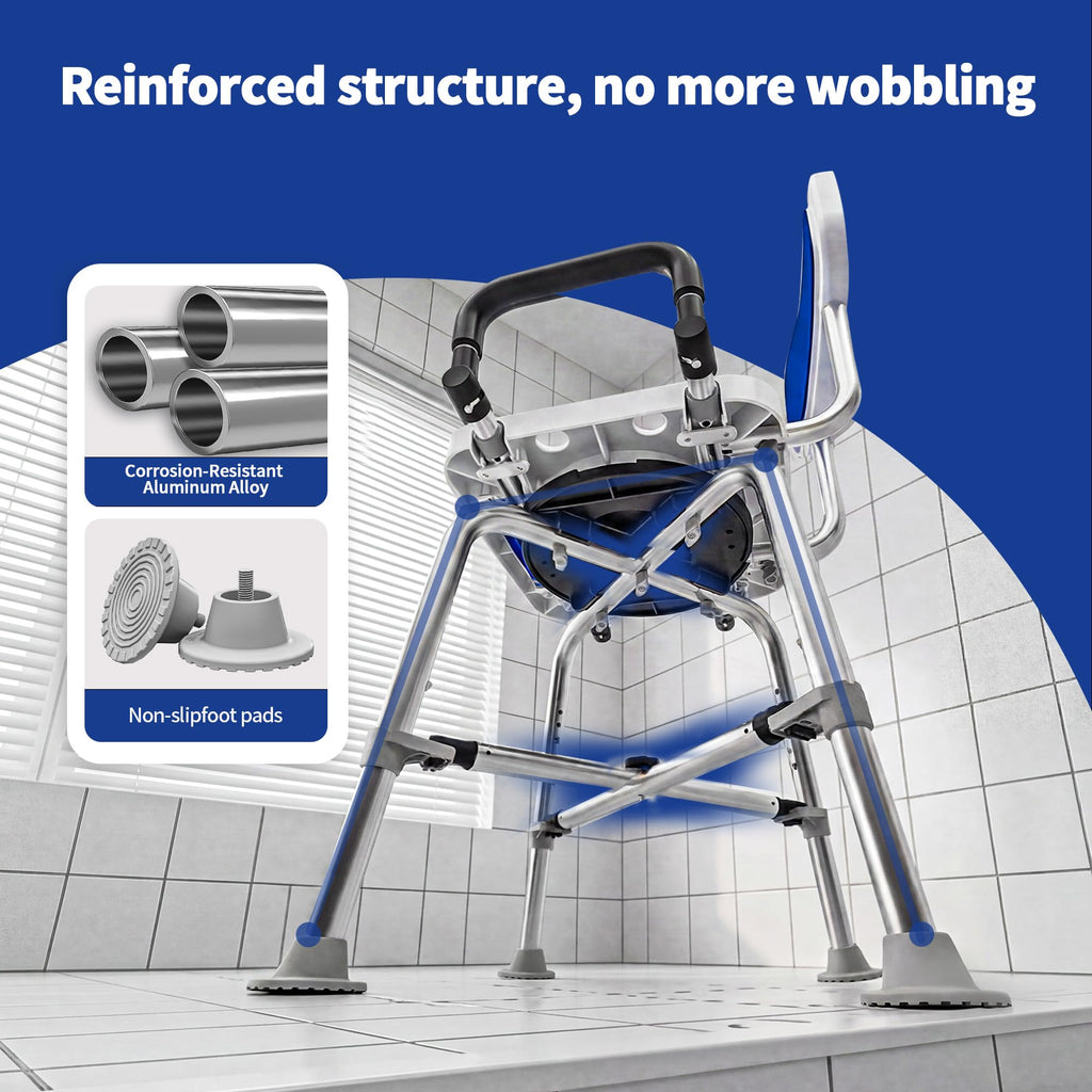360° Swivel Shower Chair, 500 lbs Capacity, Height Adjustable F924772