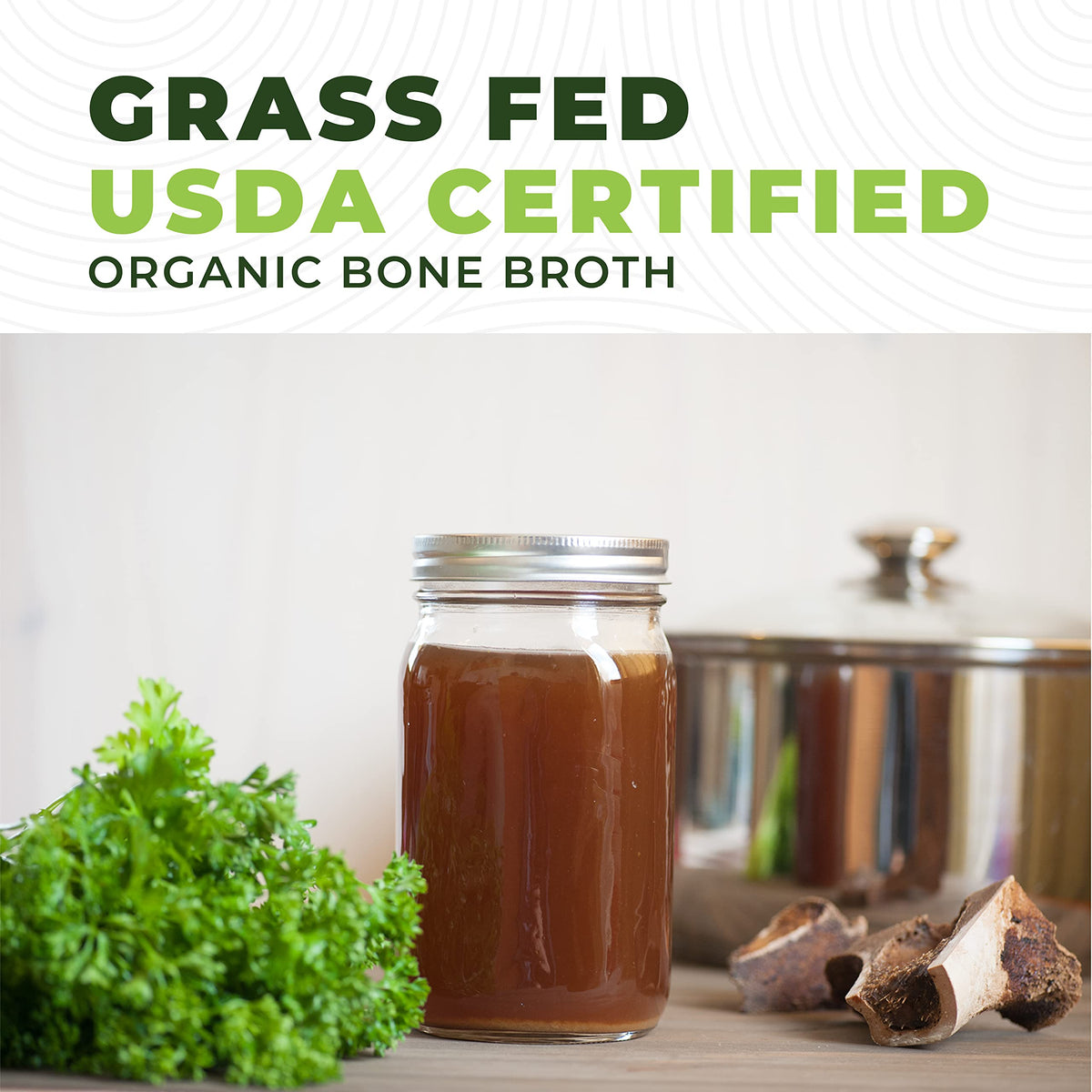 Organic Grass Fed Beef Bone Broth Protein Powder 16oz S5468